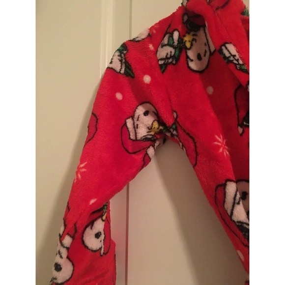 Snoopy Peanuts Christmas Toddler Boys Soft Fleece Bathrobe Robe Size 2T - Picture 4 of 8